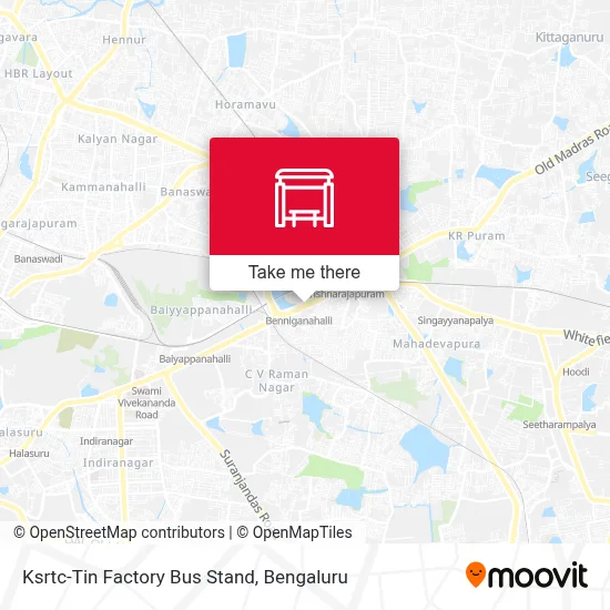Ksrtc-Tin Factory Bus Stand map