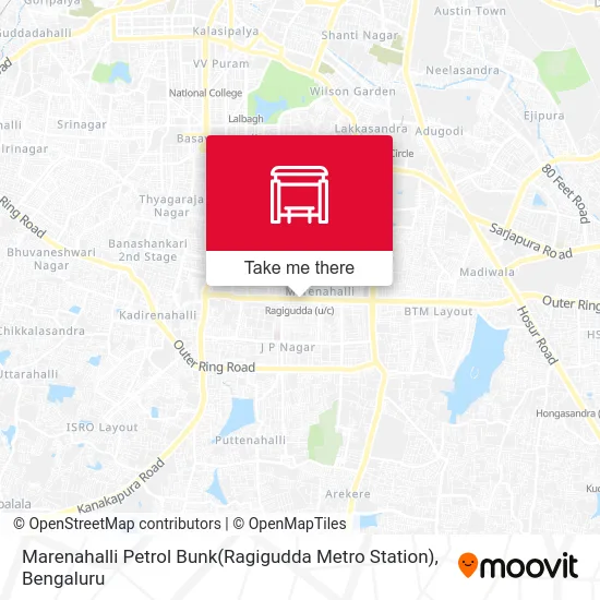 Marenahalli Petrol Bunk(Ragigudda Metro Station) map