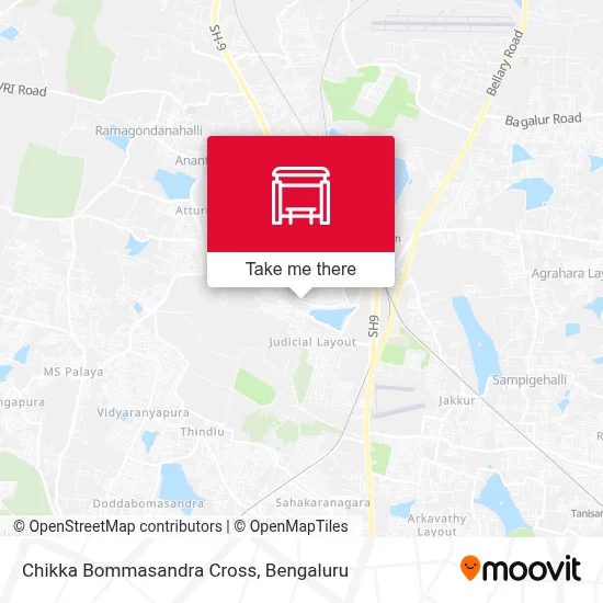 Chikka Bommasandra Cross map