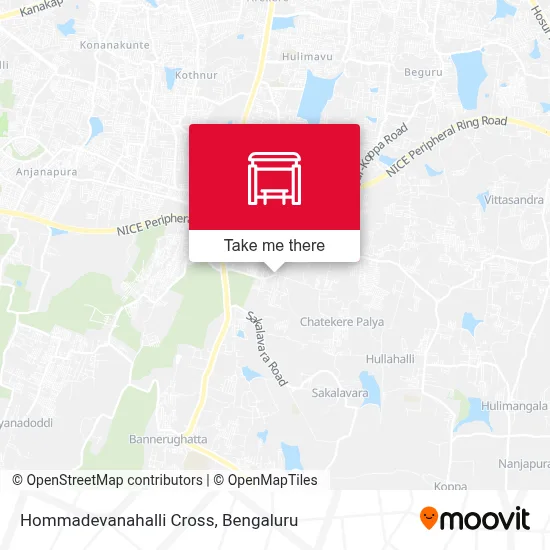 Hommadevanahalli Cross map