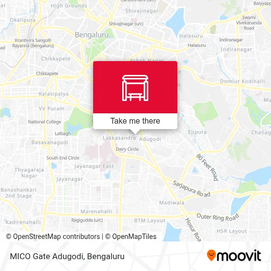 Mico Gate Adugodi map