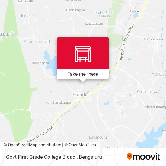 Govt First Grade College Bidadi map