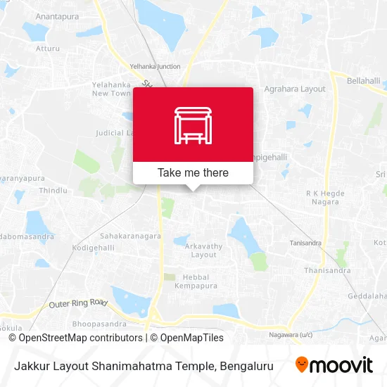 Jakkur Layout  Shanimahatma Temple map