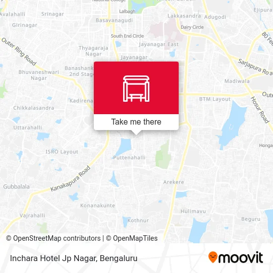 Inchara Hotel Jp Nagar map