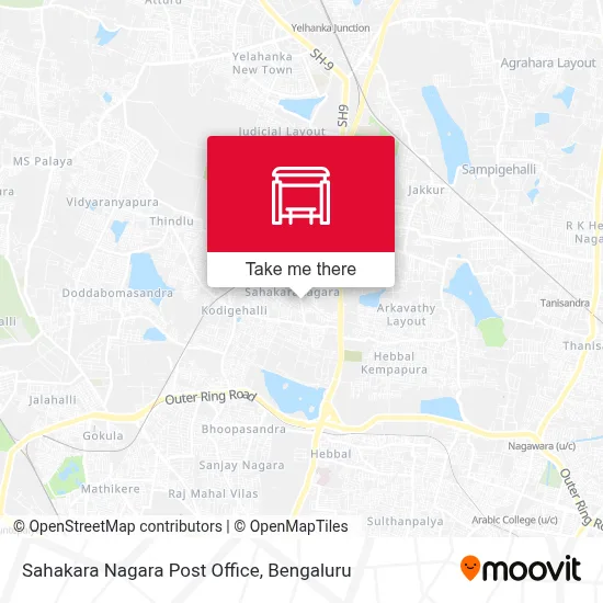 Sahakara Nagara Post Office map