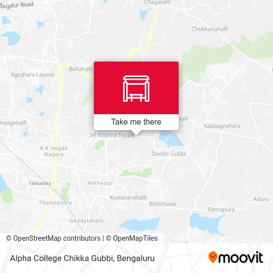 Alpha College Chikka Gubbi map