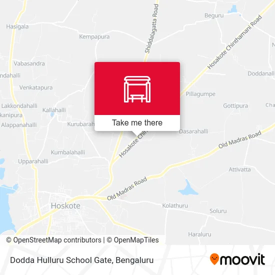 Dodda Hulluru School Gate map