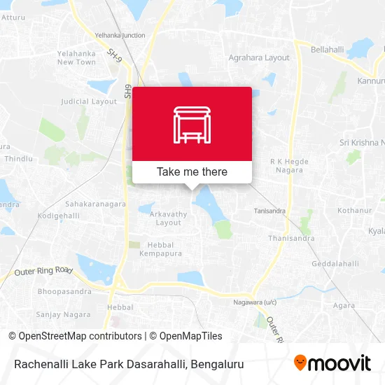 Rachenalli Lake Park Dasarahalli map