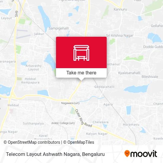Telecom Layout Ashwath Nagara map