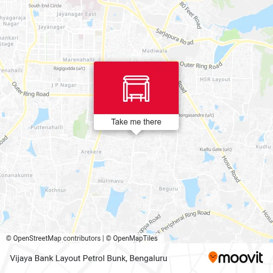 Vijaya Bank Layout Petrol Bunk map