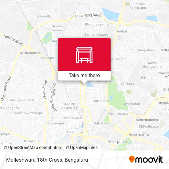 Malleshwara 18th Cross map