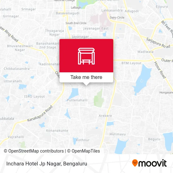 Inchara Hotel Jp Nagar map