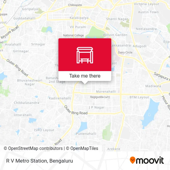 R V Metro Station map