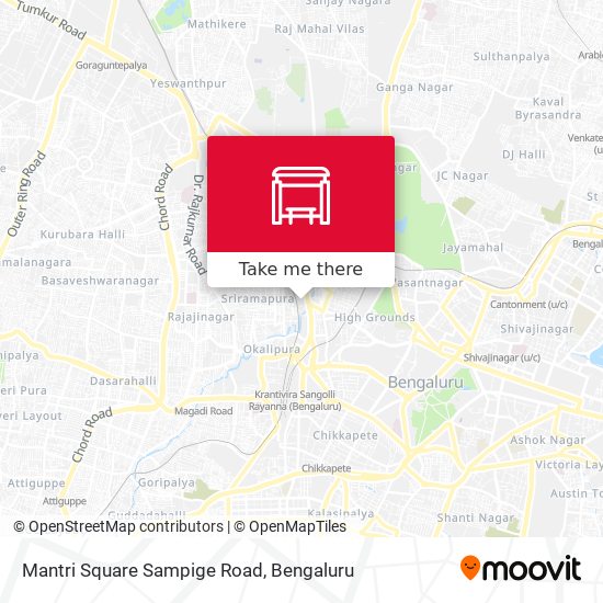 Mantri Square Sampige Road map