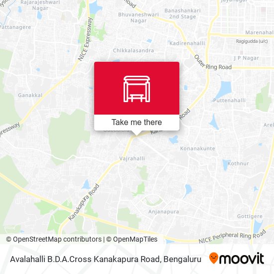 Avalahalli B.D.A.Cross Kanakapura Road map