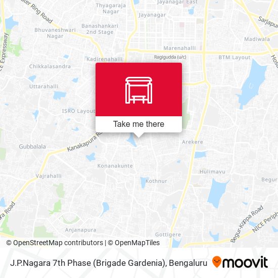 J.P.Nagara 7th Phase (Brigade Gardenia) map