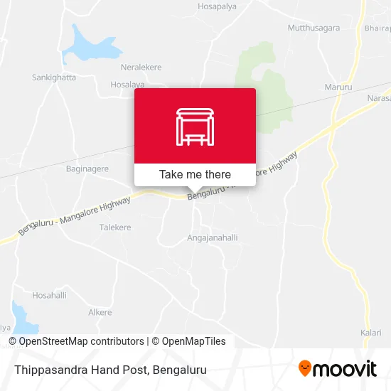Thippasandra Hand Post map