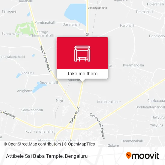 Attibele Sai Baba Temple map