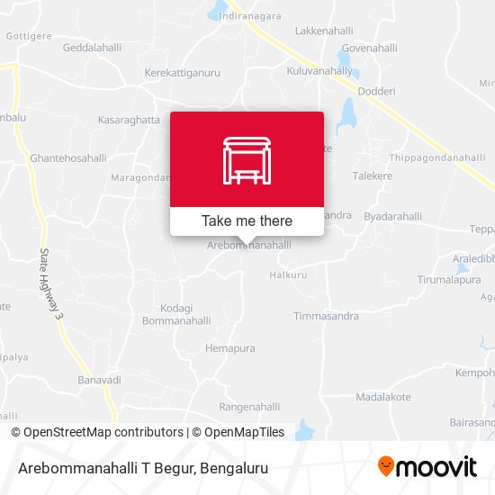 Arebommanahalli T Begur map