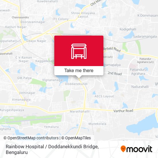 Rainbow Hospital /  Doddanekkundi Bridge map