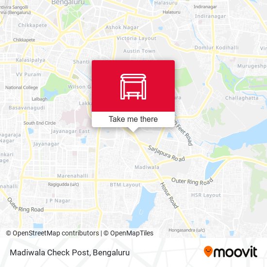 Madiwala Check Post map