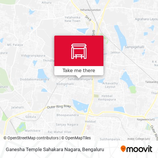 Ganesha Temple Sahakara Nagara map