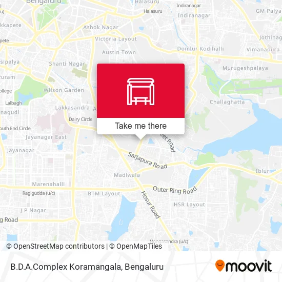 B.D.A.Complex Koramangala map