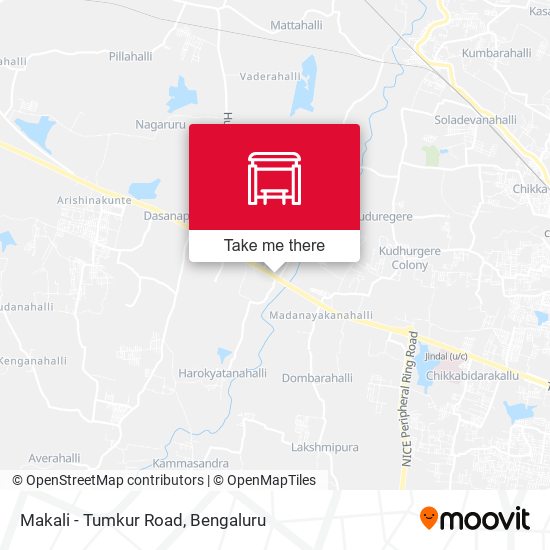 Makali - Tumkur Road map