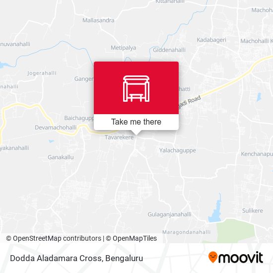 Dodda Aladamara Cross map