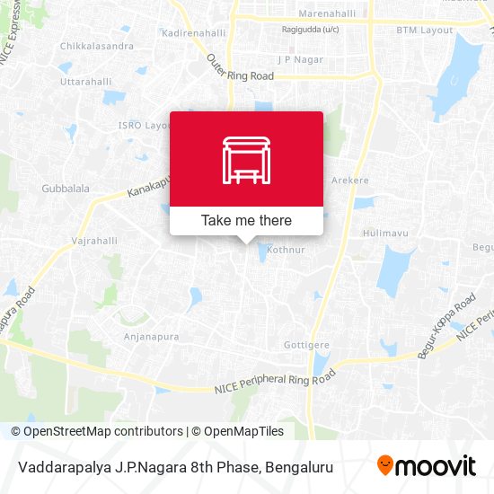 Vaddarapalya J.P.Nagara 8th Phase map