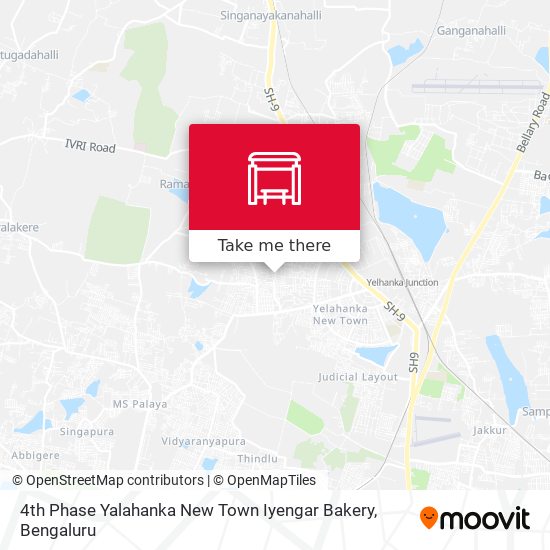 4th Phase Yalahanka New Town  Iyengar Bakery map