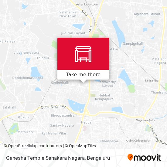 Ganesha Temple Sahakara Nagara map