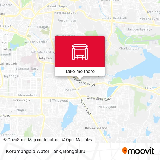 Koramangala Water Tank map