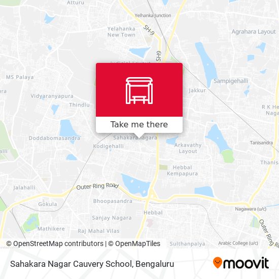 Sahakara Nagar Cauvery School map