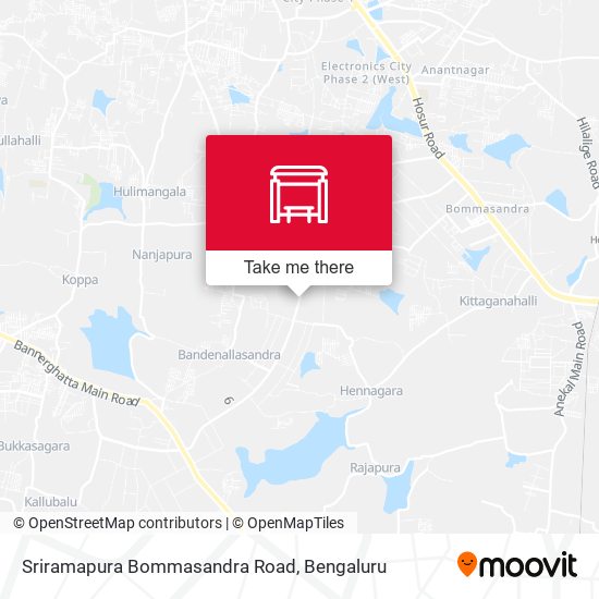 Sriramapura Bommasandra Road map