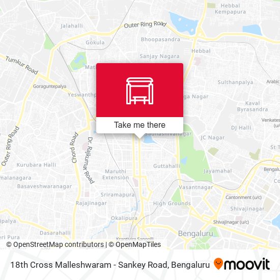 18th Cross Malleshwaram - Sankey Road map