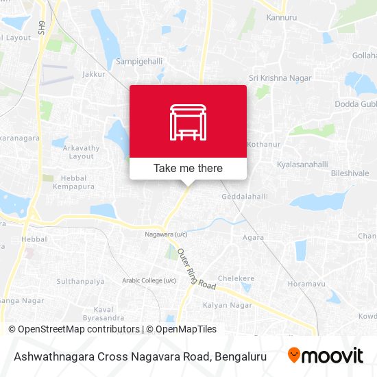 Ashwathnagara Cross Nagavara Road map