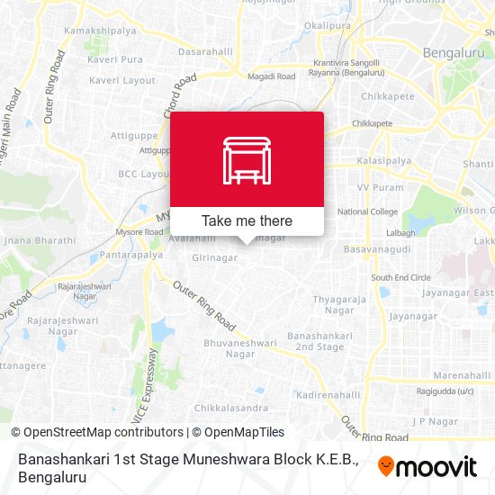 Banashankari 1st Stage Muneshwara Block K.E.B. map