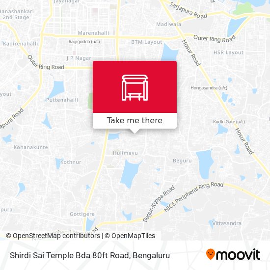 Shirdi Sai Temple Bda 80ft Road map