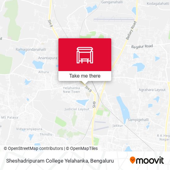 Sheshadripuram College Yelahanka map