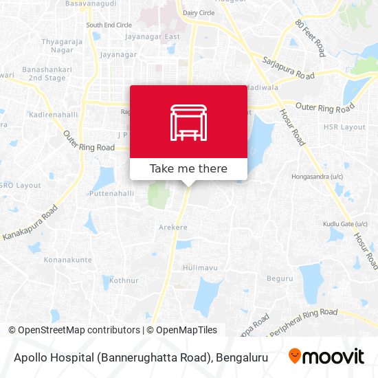 Apollo Hospital (Bannerughatta Road) map