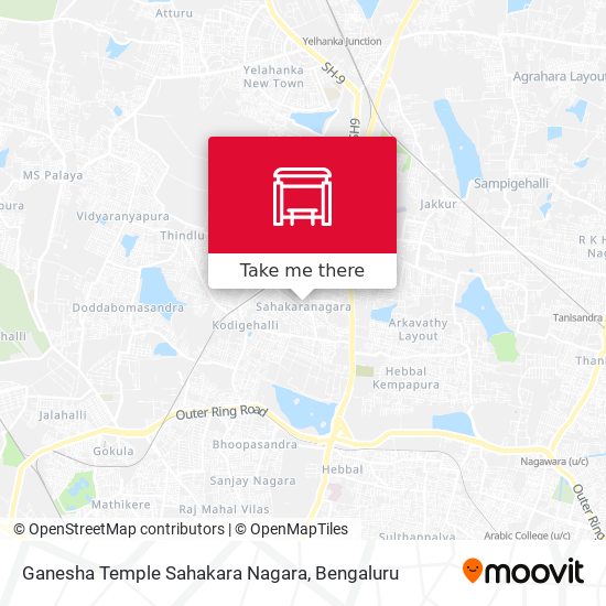 Ganesha Temple Sahakara Nagara map