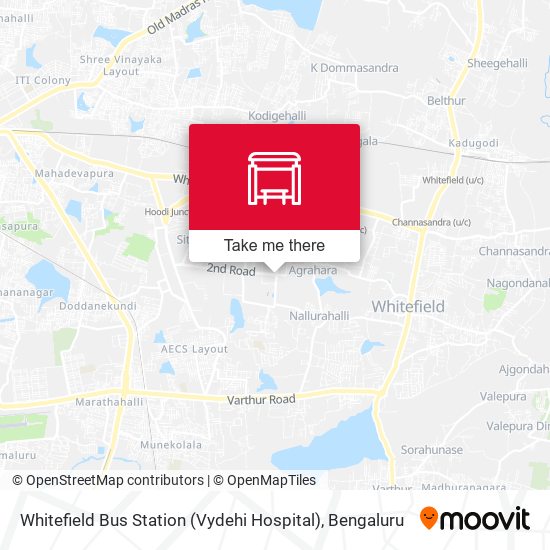 Whitefield Bus Station (Vydehi Hospital) map