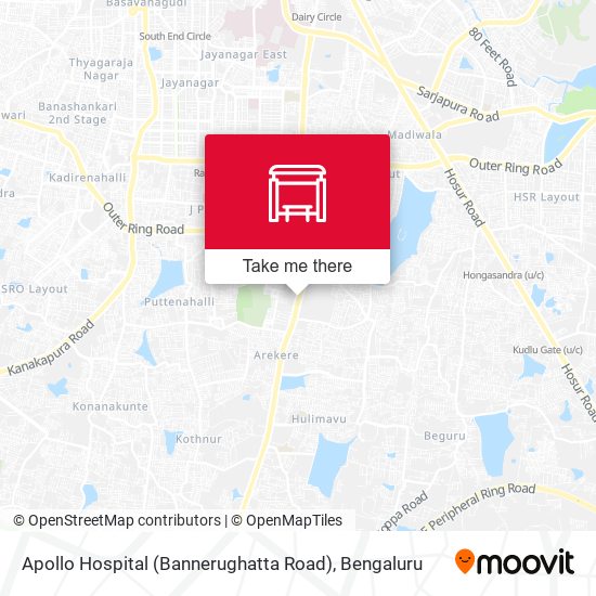 Apollo Hospital (Bannerughatta Road) map