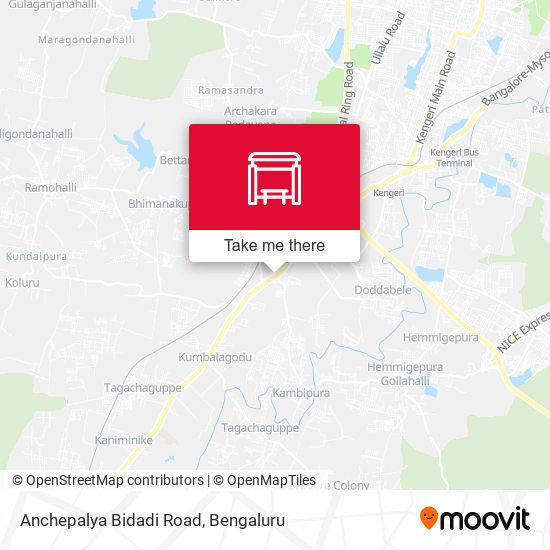 Anchepalya Bidadi Road map