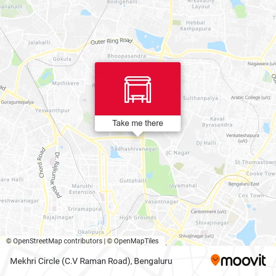 Mekhri Circle (C.V Raman Road) map