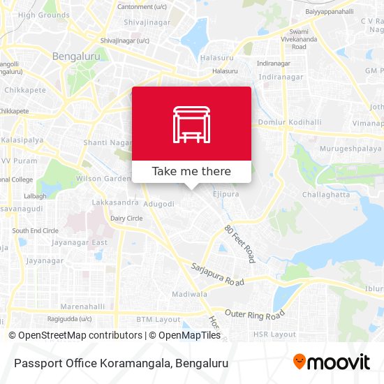 Passport Office Koramangala map