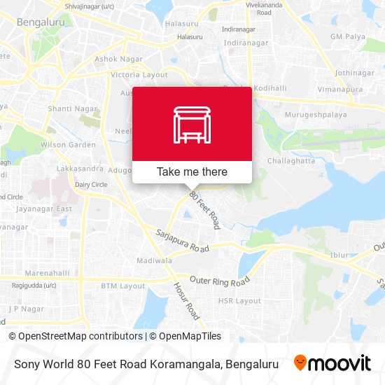 Sony World 80 Feet Road Koramangala map