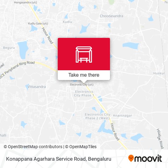 Konappana Agarhara Service Road map