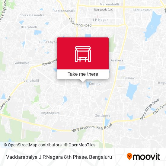 Vaddarapalya J.P.Nagara 8th Phase map
